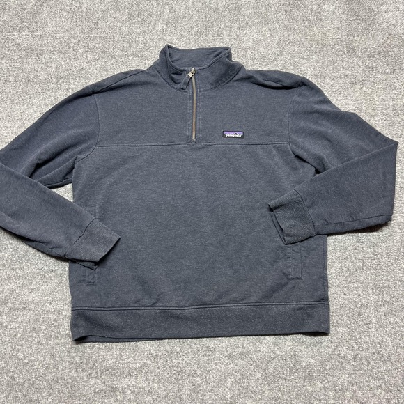 Patagonia Tops - Patagonia Ahnya Pullover Womens XL Navy Blue Organic Cotton 1/4 Zip